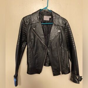 ASOS genuine leather jacket size 6 black